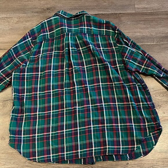 Chaps Ralph Lauren Womens Plaid Flannel Green & Red- 2XL - Picture 3 of 3